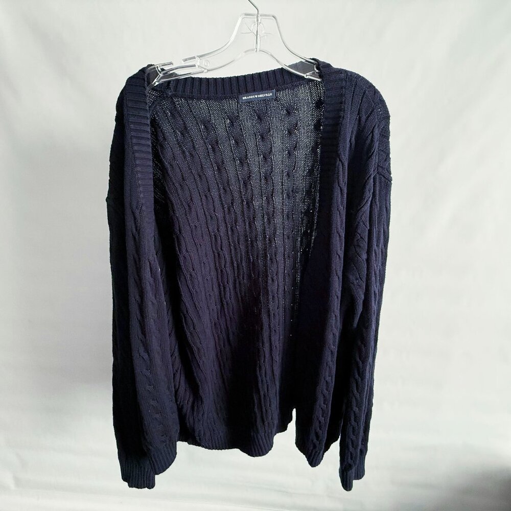 Brandy Melville Navy Cableknit Cardigan Sweater